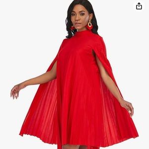 Red pleated Dress